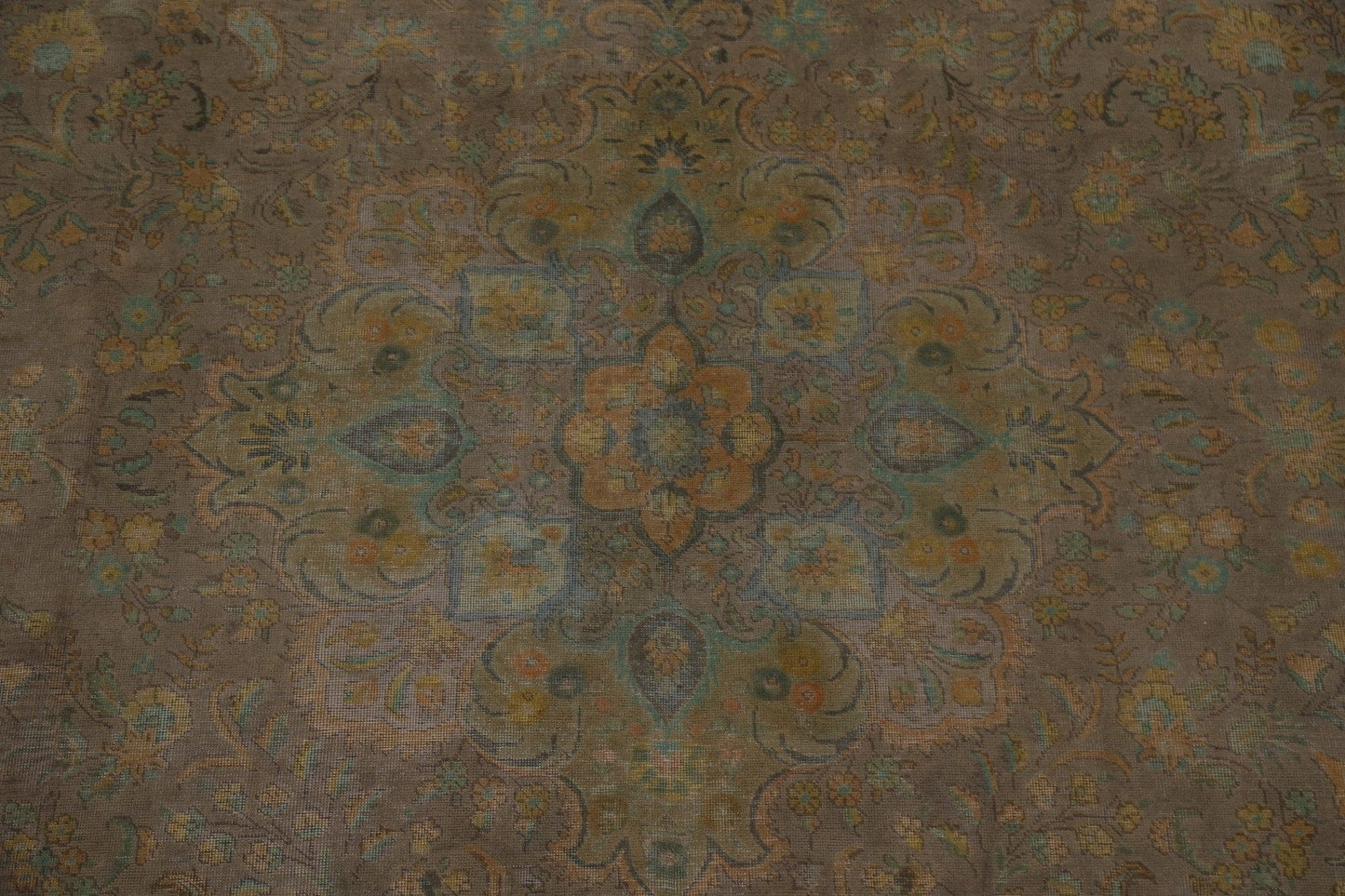 Over-Dyed Distressed Tabriz Persian Area Rug 9x13