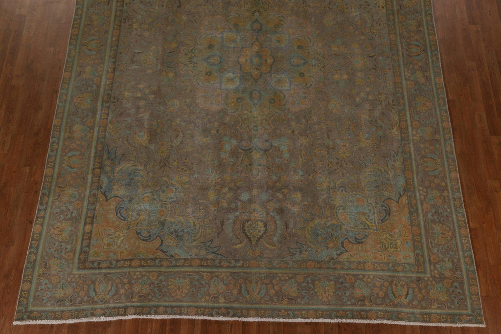 Over-Dyed Distressed Tabriz Persian Area Rug 9x13