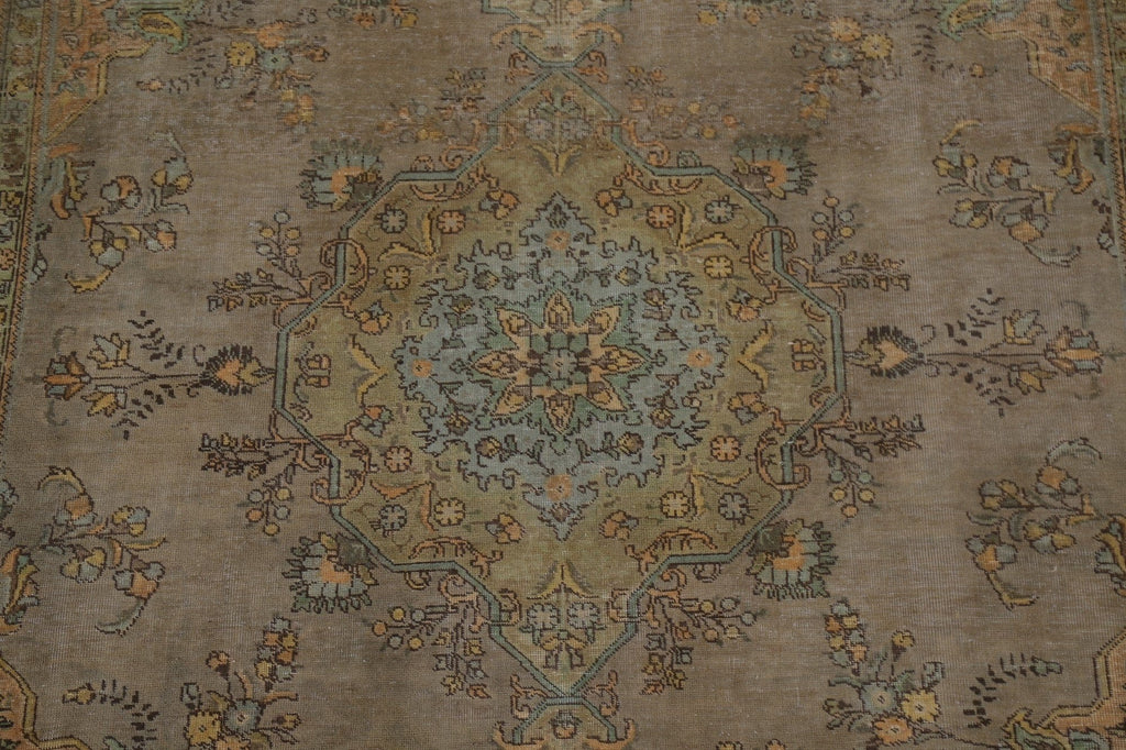 Over-Dyed Distressed Tabriz Persian Area Rug 8x11