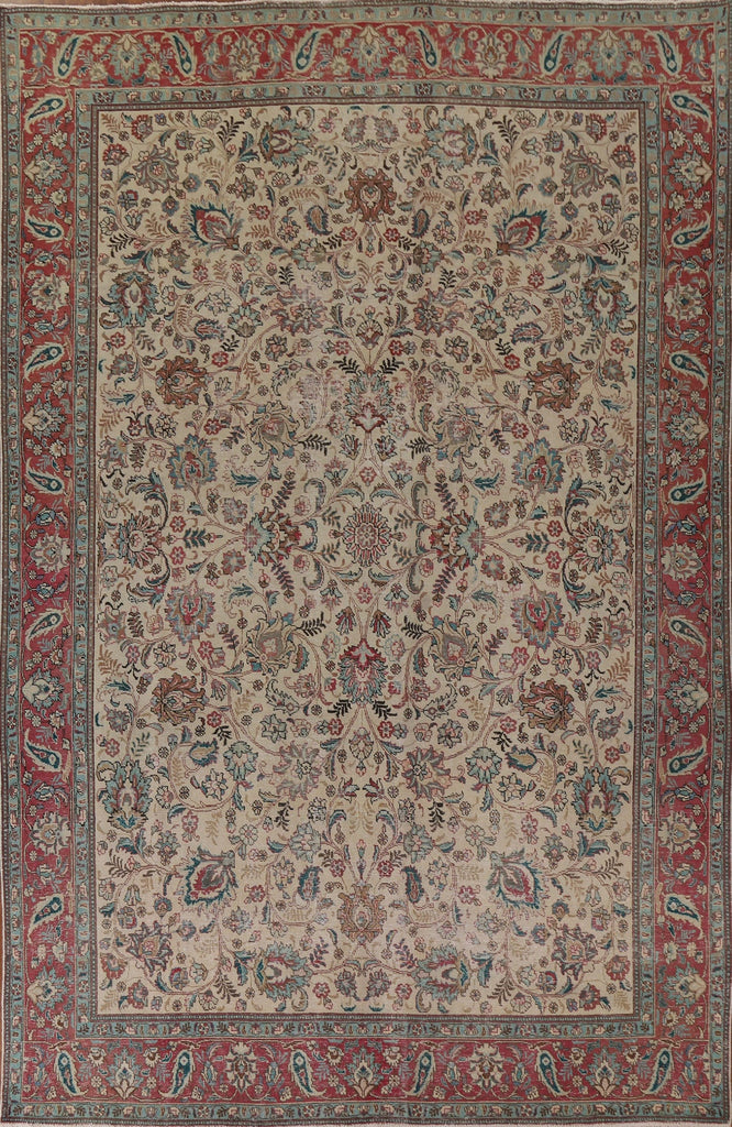 All-Over Floral Tabriz Persian Area Rug 9x12