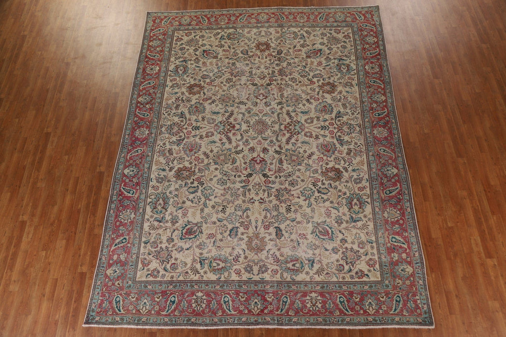 All-Over Floral Tabriz Persian Area Rug 9x12