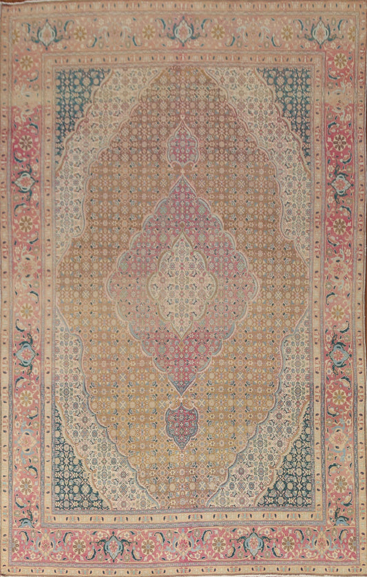 Distressed Wool Tabriz Persian Area Rug 8x11