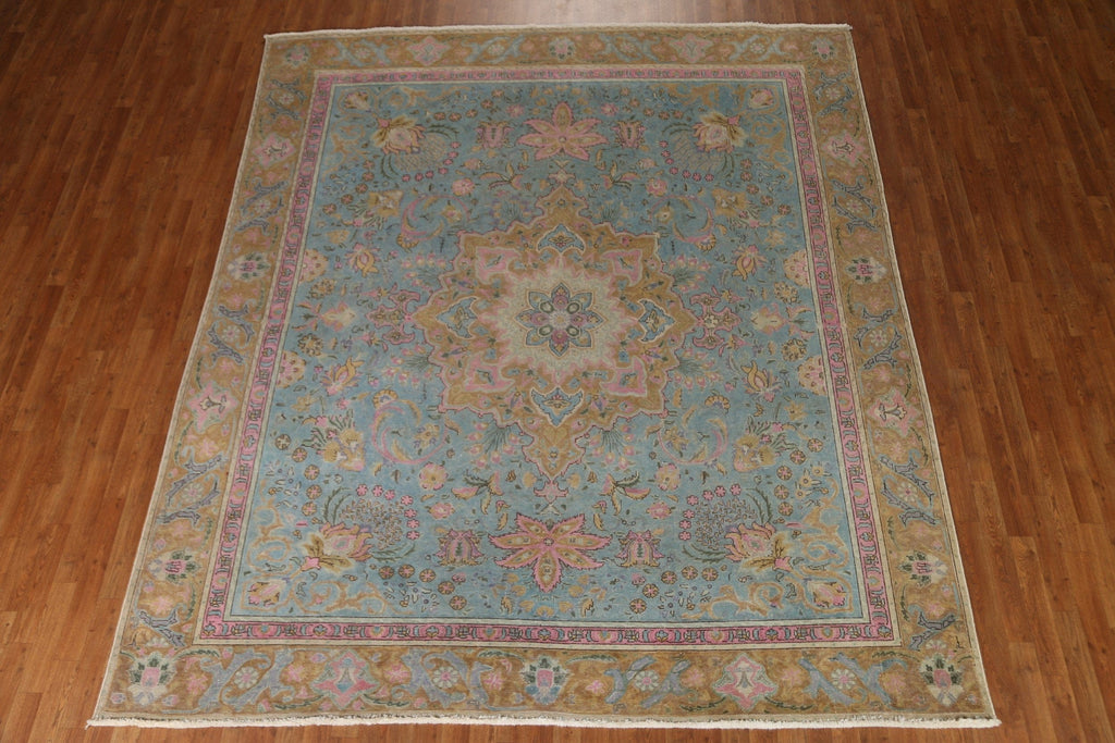 Over-Dyed Distressed Tabriz Persian Area Rug 9x10