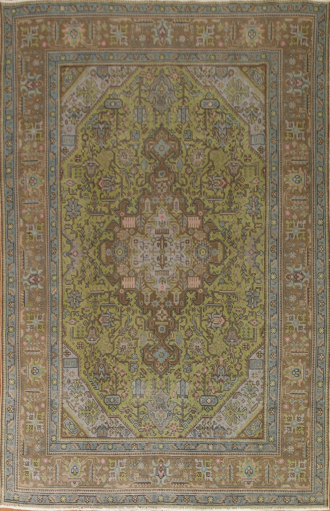 Distressed Over-Dyed Tabriz Persian Area Rug 8x11