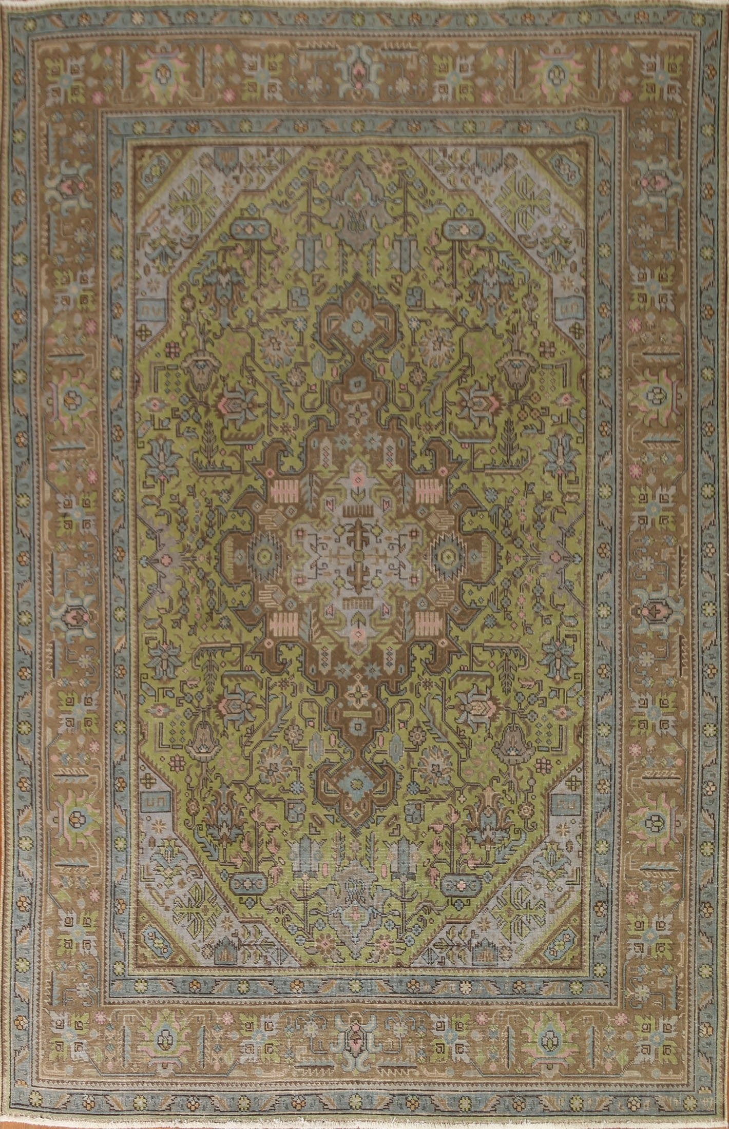 Distressed Over-Dyed Tabriz Persian Area Rug 8x11