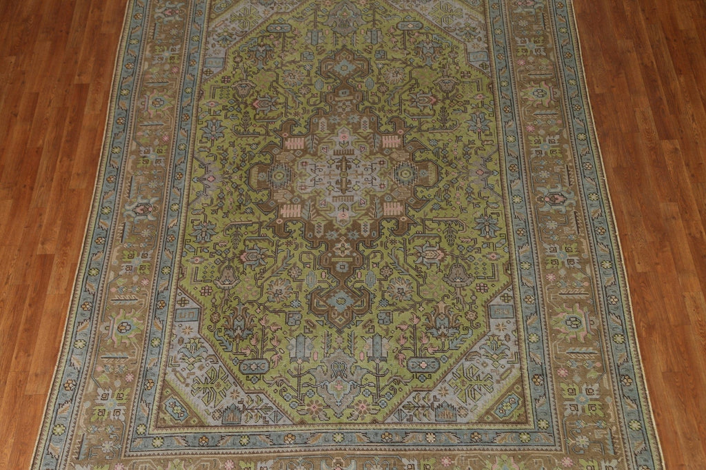 Distressed Over-Dyed Tabriz Persian Area Rug 8x11