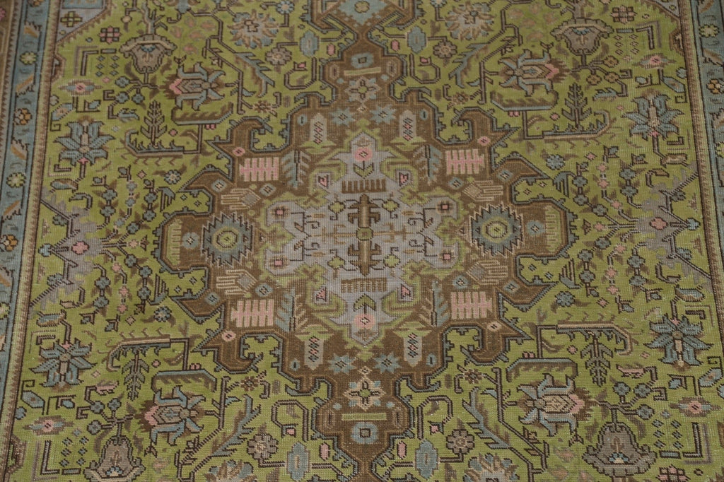 Distressed Over-Dyed Tabriz Persian Area Rug 8x11