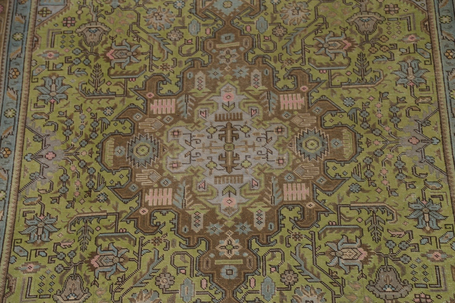 Distressed Over-Dyed Tabriz Persian Area Rug 8x11