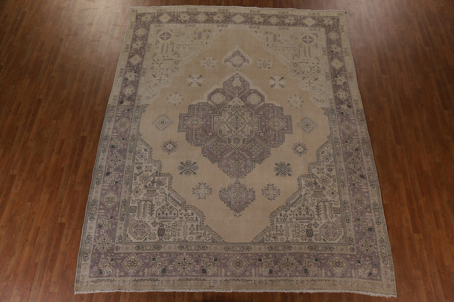 Distressed Wool Tabriz Persian Area Rug 10x12