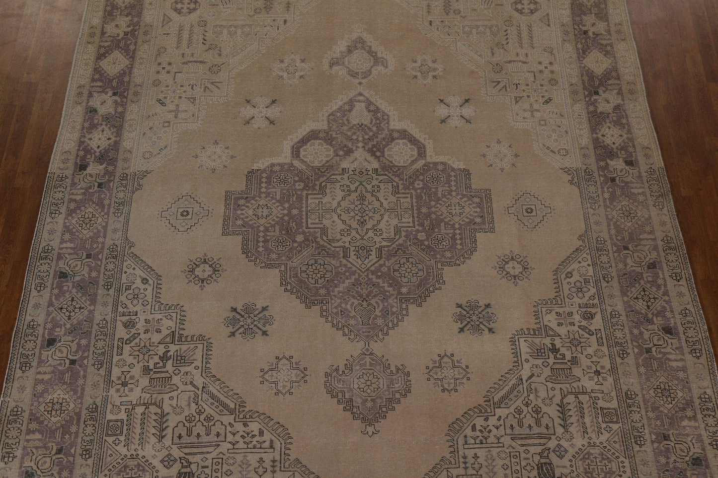 Distressed Wool Tabriz Persian Area Rug 10x12