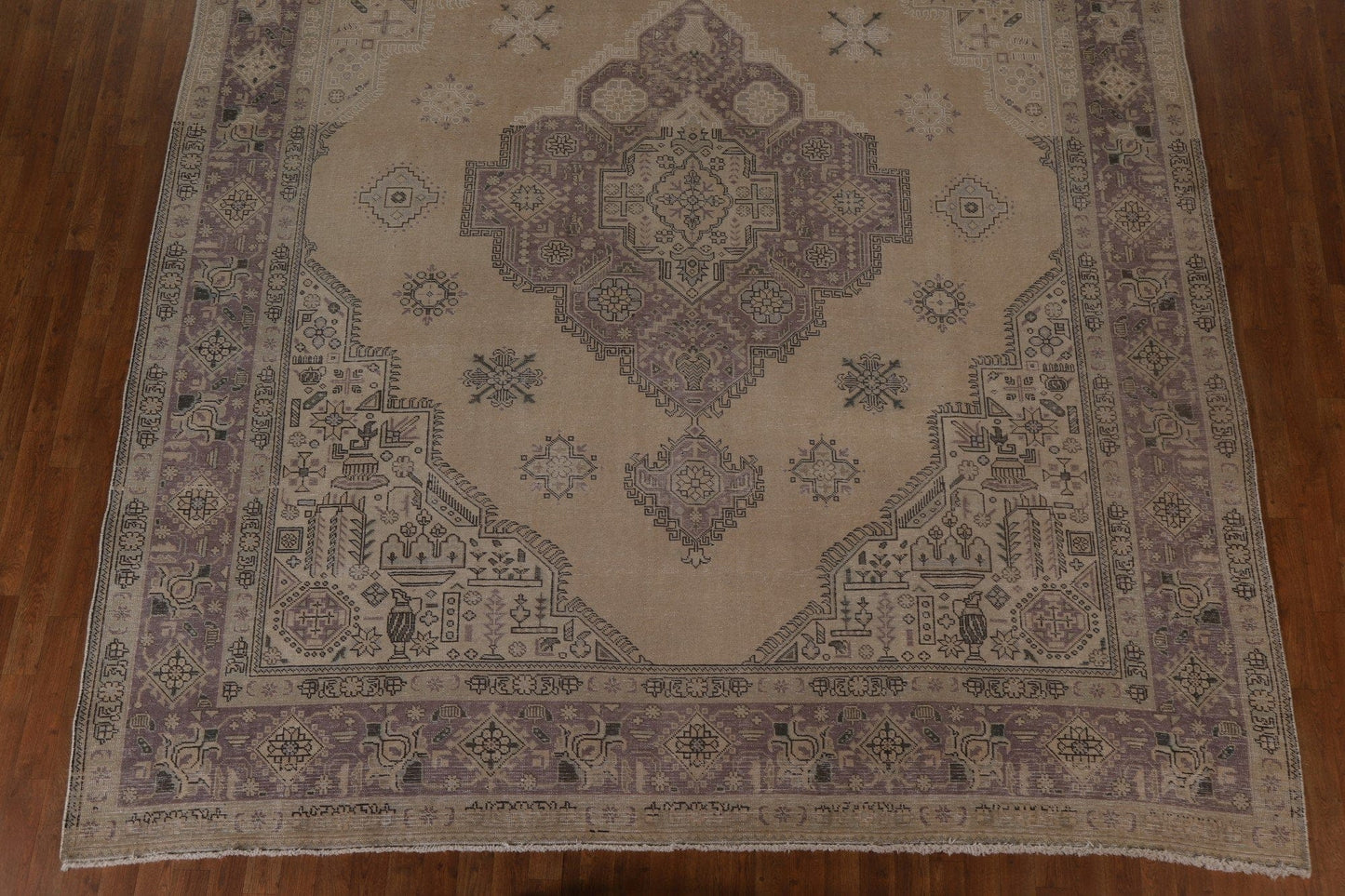 Distressed Wool Tabriz Persian Area Rug 10x12