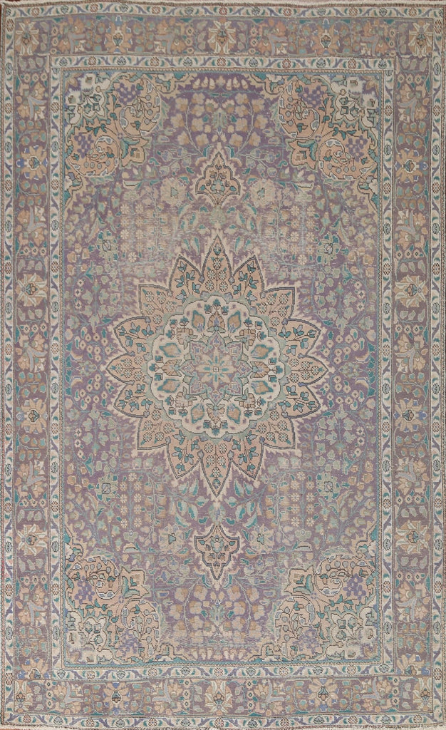 Vintage Blue Tabriz Persian Area Rug 7x10