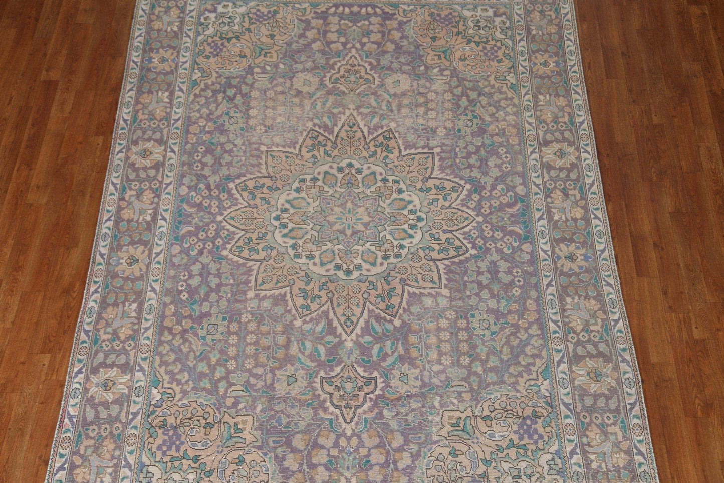 Vintage Blue Tabriz Persian Area Rug 7x10