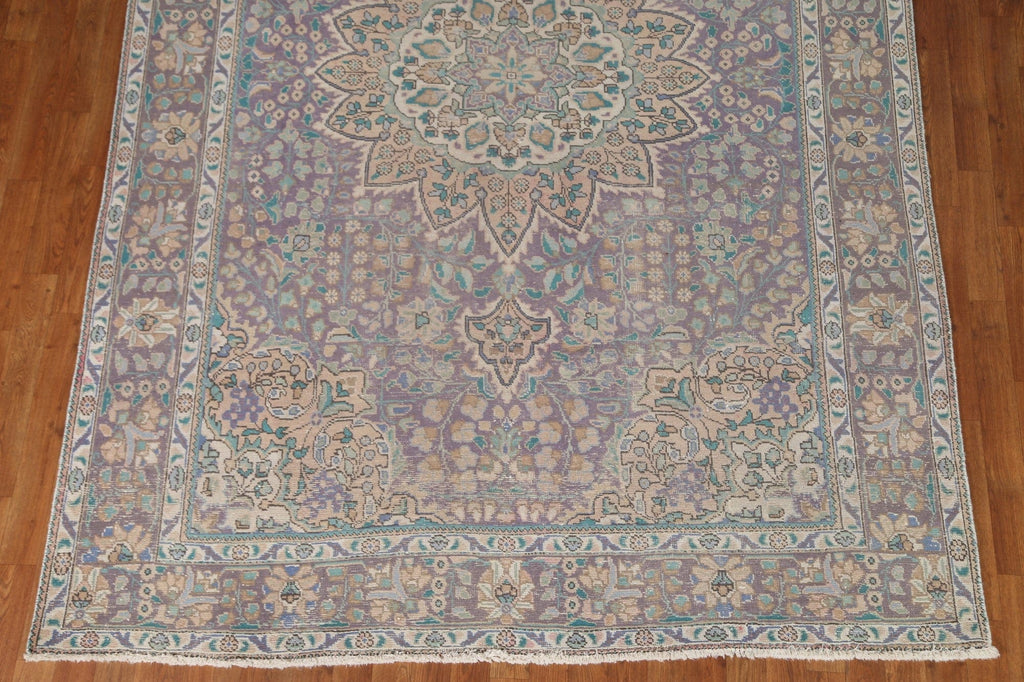 Vintage Blue Tabriz Persian Area Rug 7x10