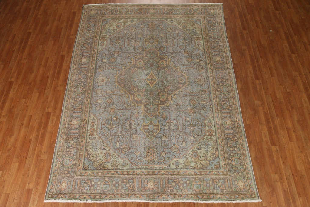 Distressed Over-Dyed Tabriz Persian Area Rug 8x11