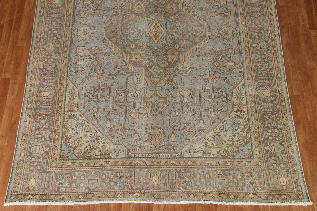 Distressed Over-Dyed Tabriz Persian Area Rug 8x11