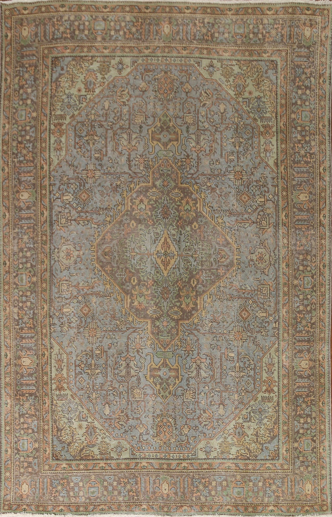 Distressed Over-Dyed Tabriz Persian Area Rug 8x11