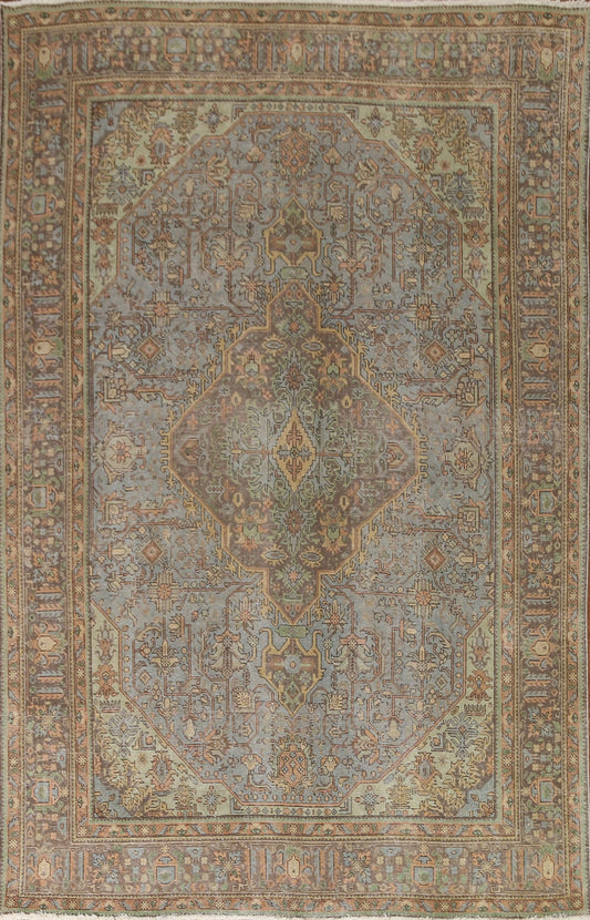 Distressed Over-Dyed Tabriz Persian Area Rug 8x11