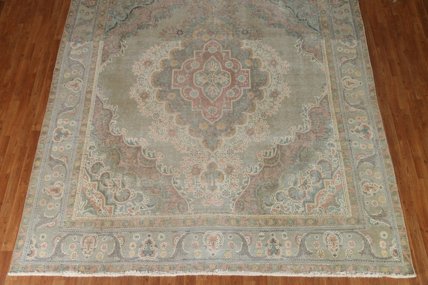 Distressed Over-Dyed Tabriz Persian Area Rug 10x11