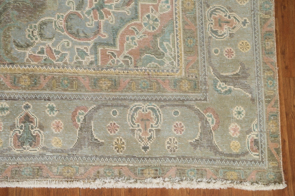 Distressed Over-Dyed Tabriz Persian Area Rug 10x11