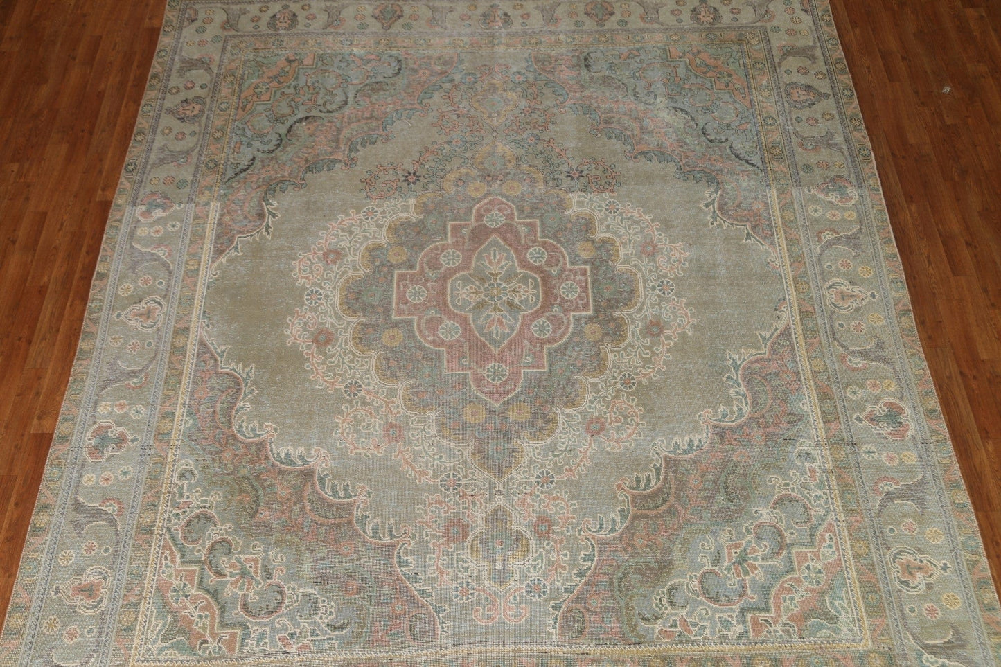 Distressed Over-Dyed Tabriz Persian Area Rug 10x11