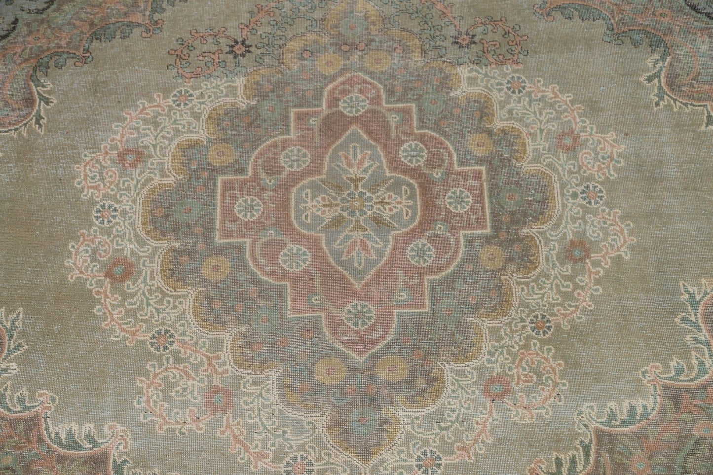 Distressed Over-Dyed Tabriz Persian Area Rug 10x11