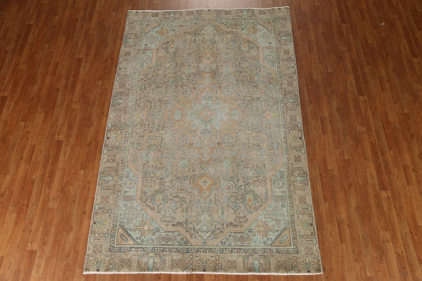 Distressed Over-Dyed Tabriz Persian Area Rug 6x10