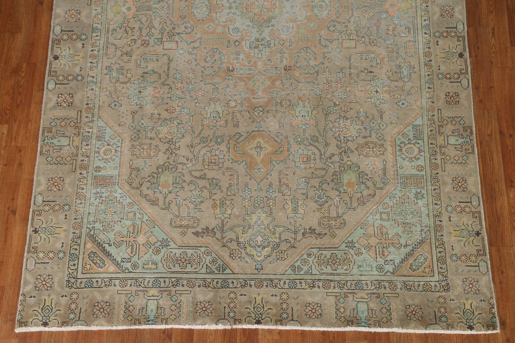 Distressed Over-Dyed Tabriz Persian Area Rug 6x10