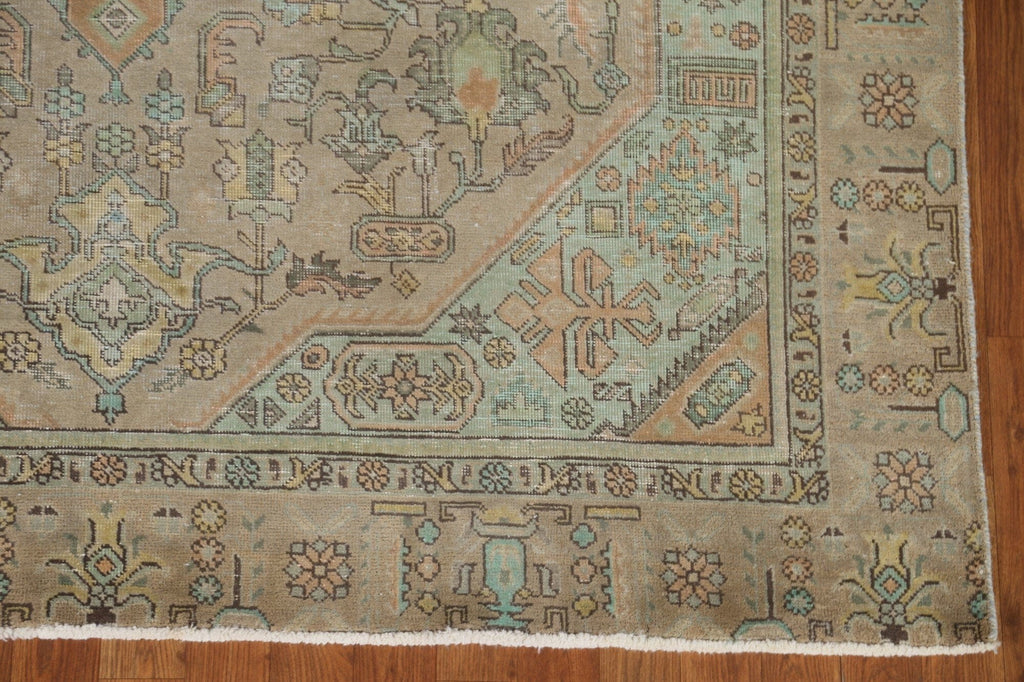 Distressed Over-Dyed Tabriz Persian Area Rug 6x10