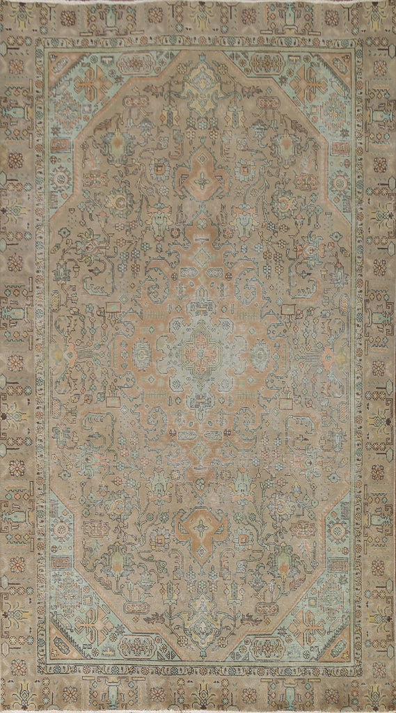 Distressed Over-Dyed Tabriz Persian Area Rug 6x10