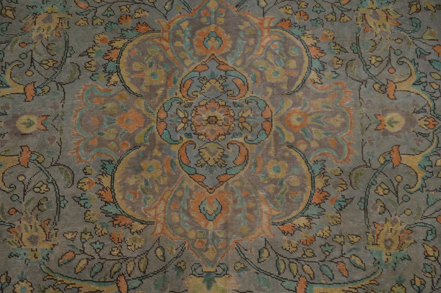 Distressed Over-Dyed Tabriz Persian Area Rug 8x11