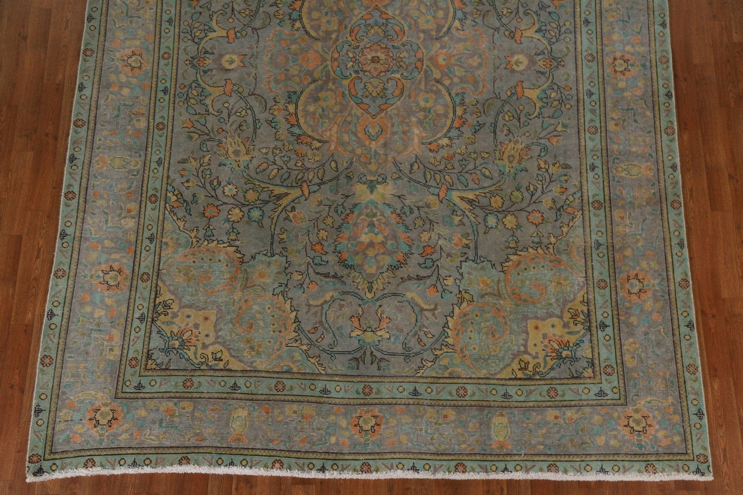 Distressed Over-Dyed Tabriz Persian Area Rug 8x11