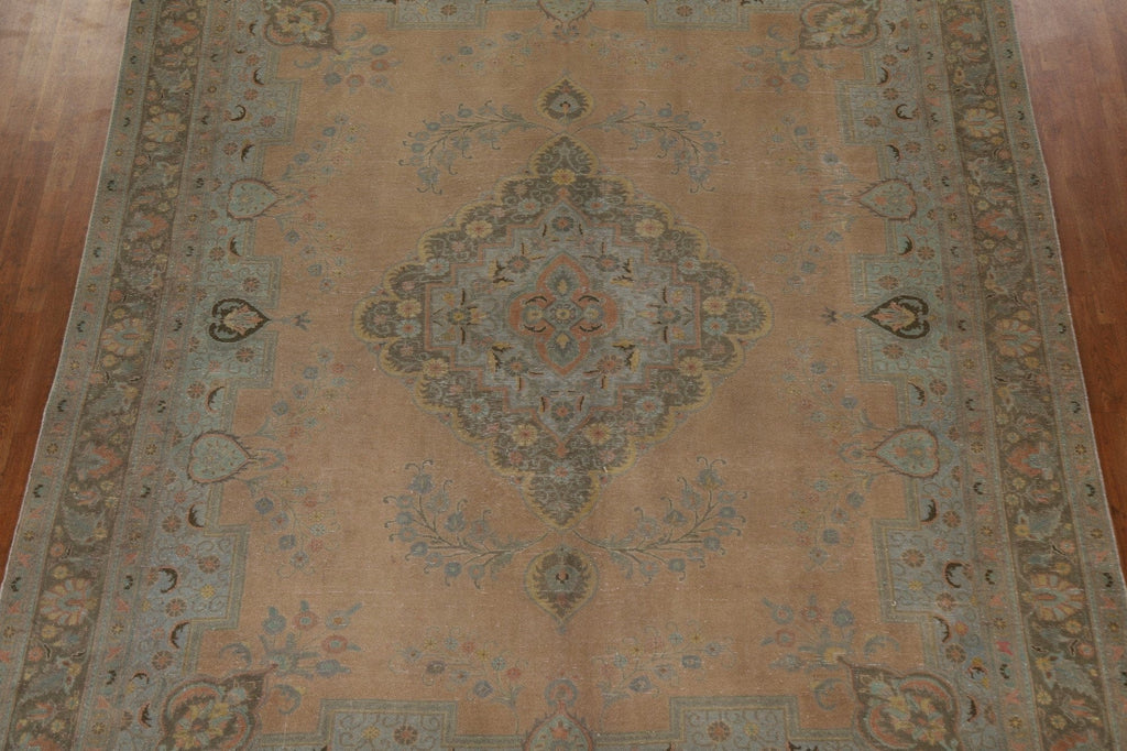 Distressed Over-Dyed Tabriz Persian Area Rug 10x12