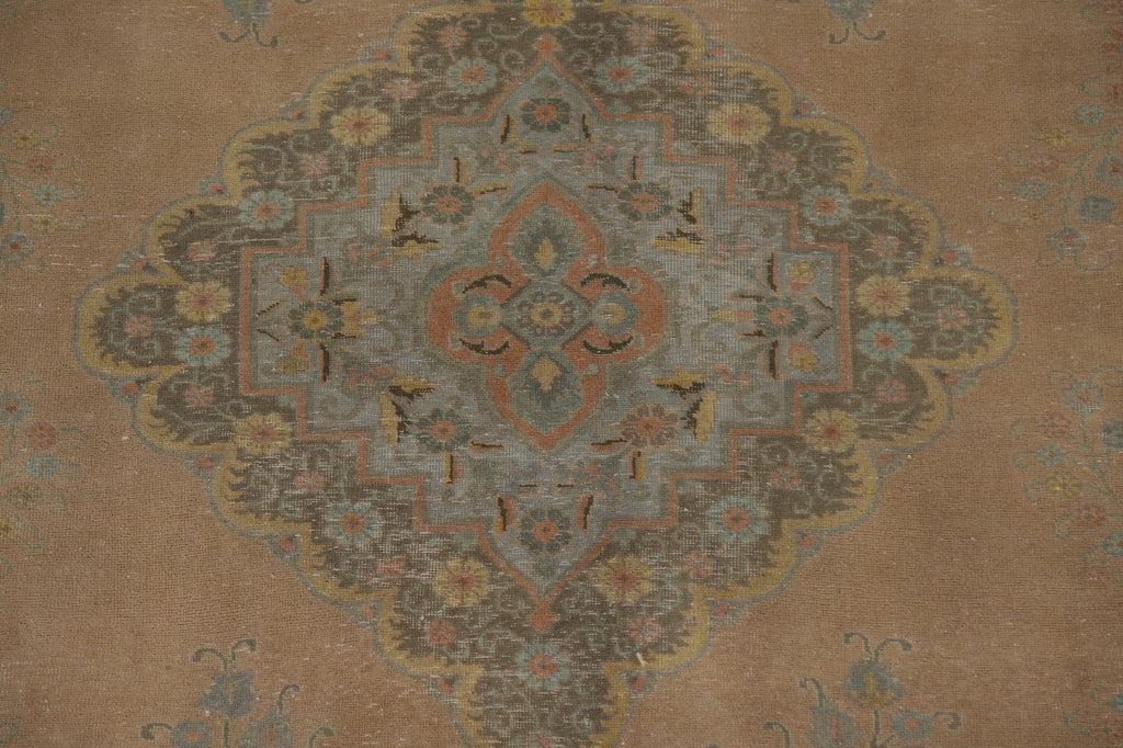 Distressed Over-Dyed Tabriz Persian Area Rug 10x12