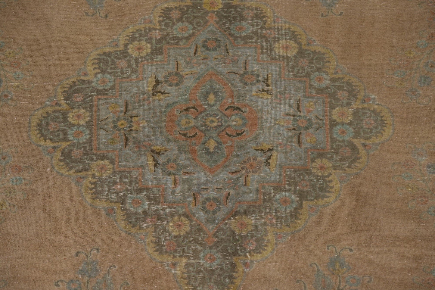 Distressed Over-Dyed Tabriz Persian Area Rug 10x12