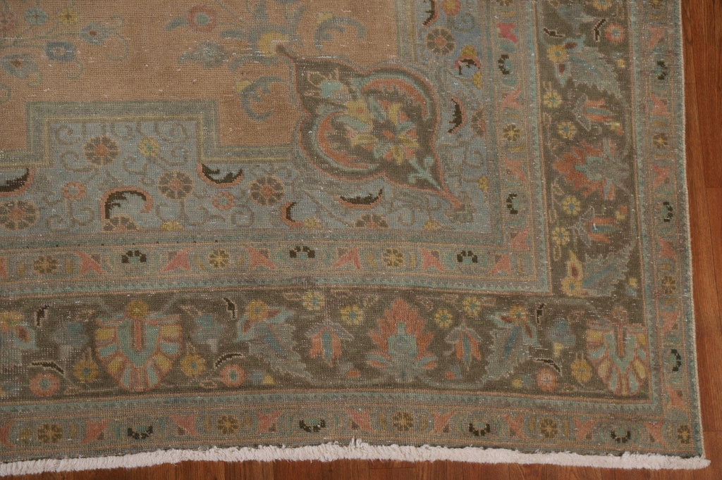 Distressed Over-Dyed Tabriz Persian Area Rug 10x12