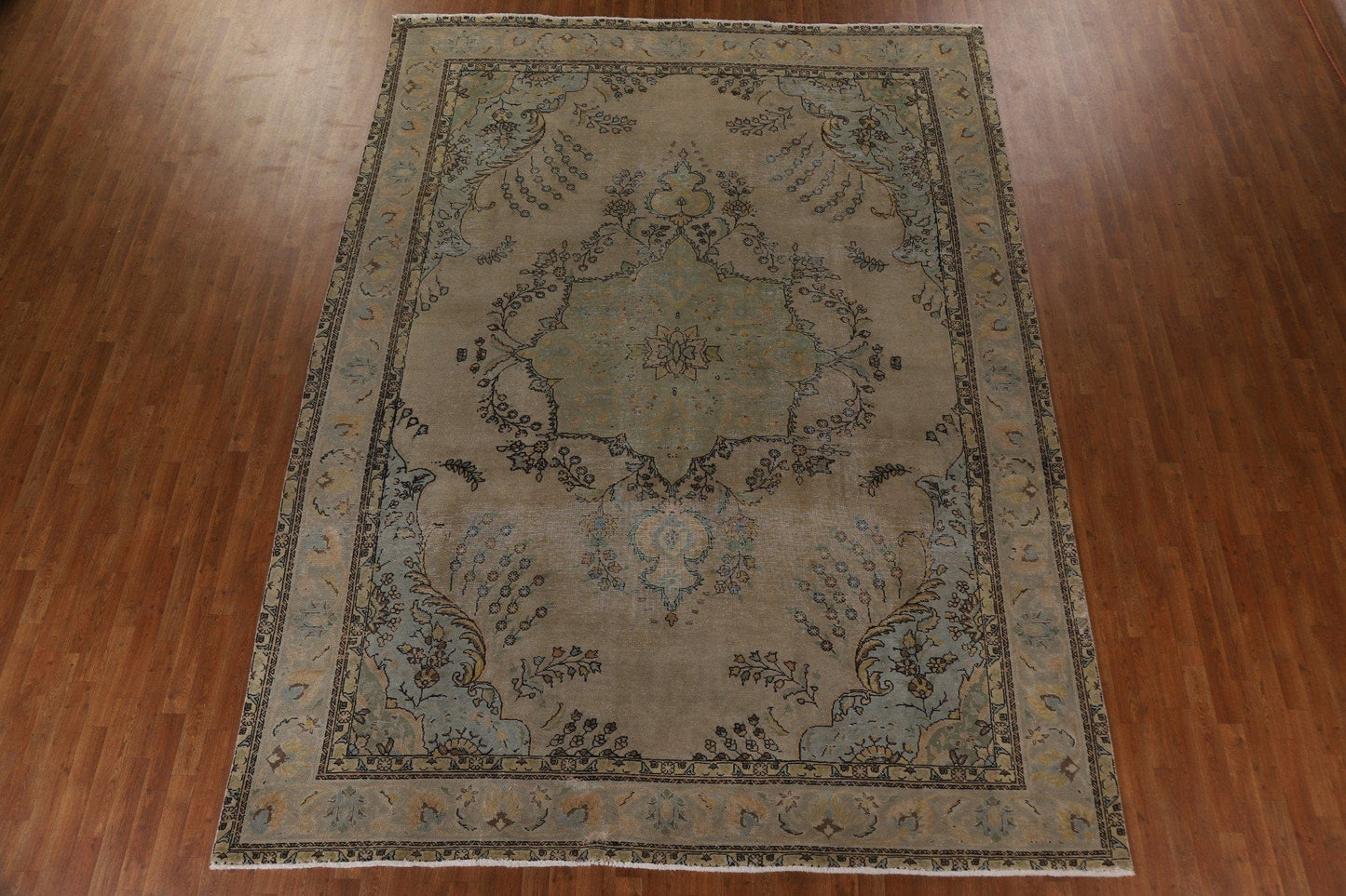 Distressed Over-Dyed Tabriz Persian Area Rug 10x13