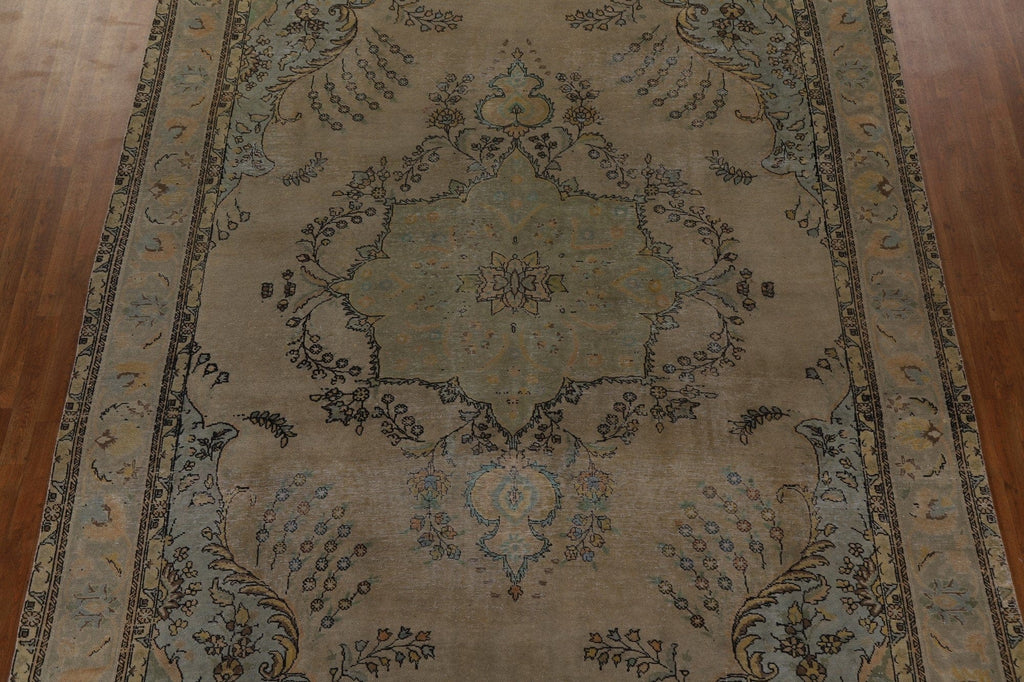 Distressed Over-Dyed Tabriz Persian Area Rug 10x13