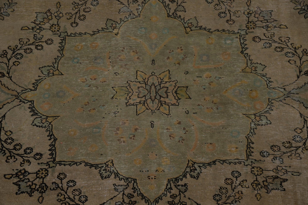 Distressed Over-Dyed Tabriz Persian Area Rug 10x13