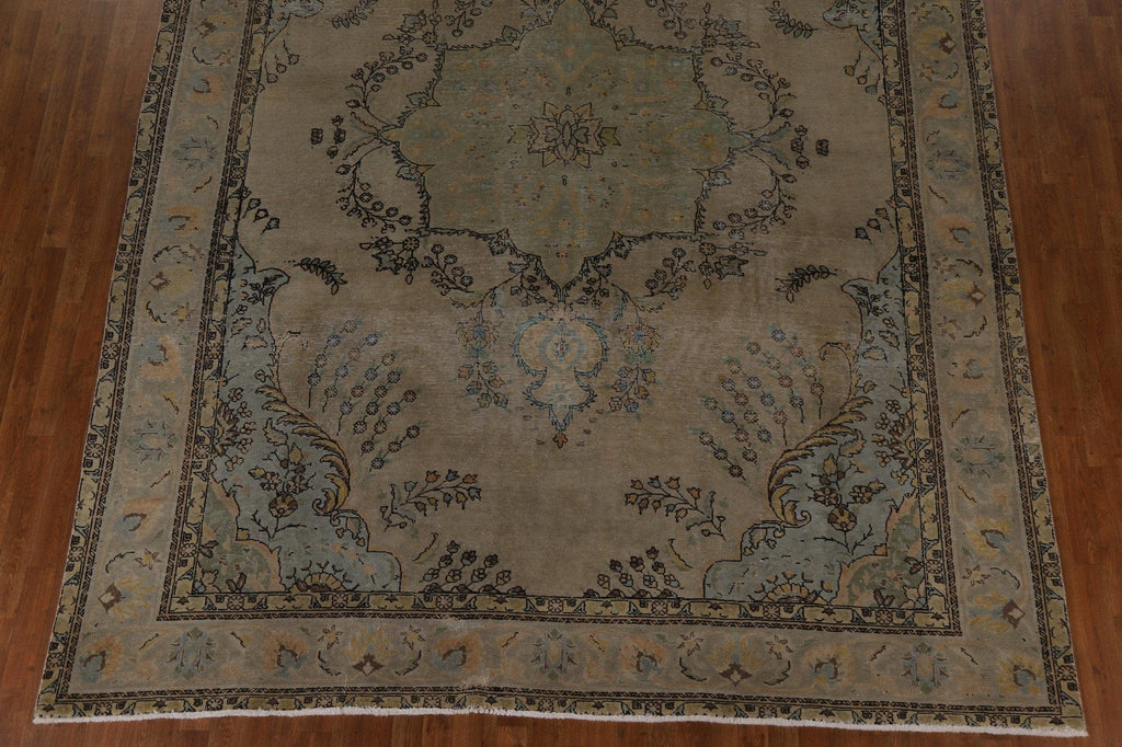 Distressed Over-Dyed Tabriz Persian Area Rug 10x13