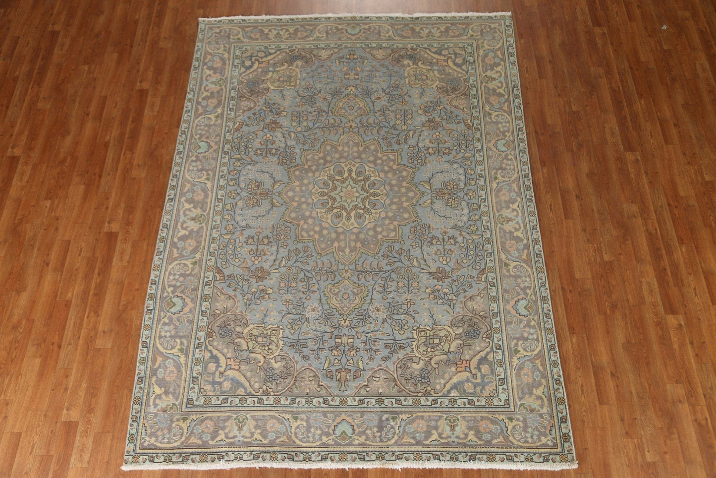 Distressed Over-Dyed Tabriz Persian Area Rug 7x9