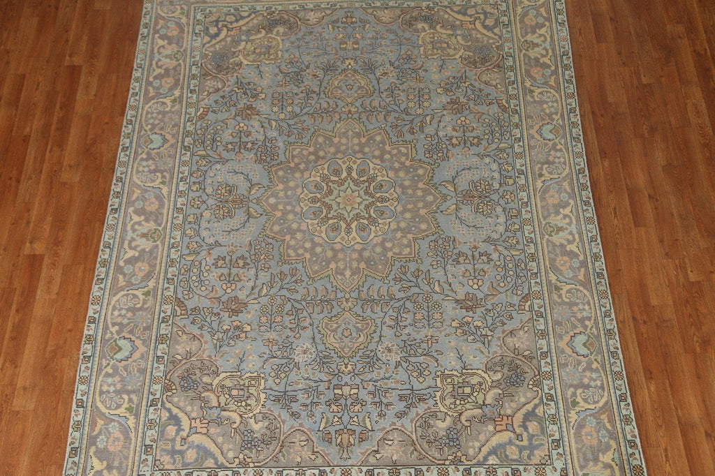 Distressed Over-Dyed Tabriz Persian Area Rug 7x9