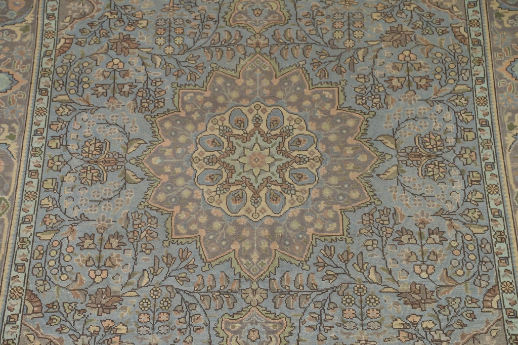 Distressed Over-Dyed Tabriz Persian Area Rug 7x9