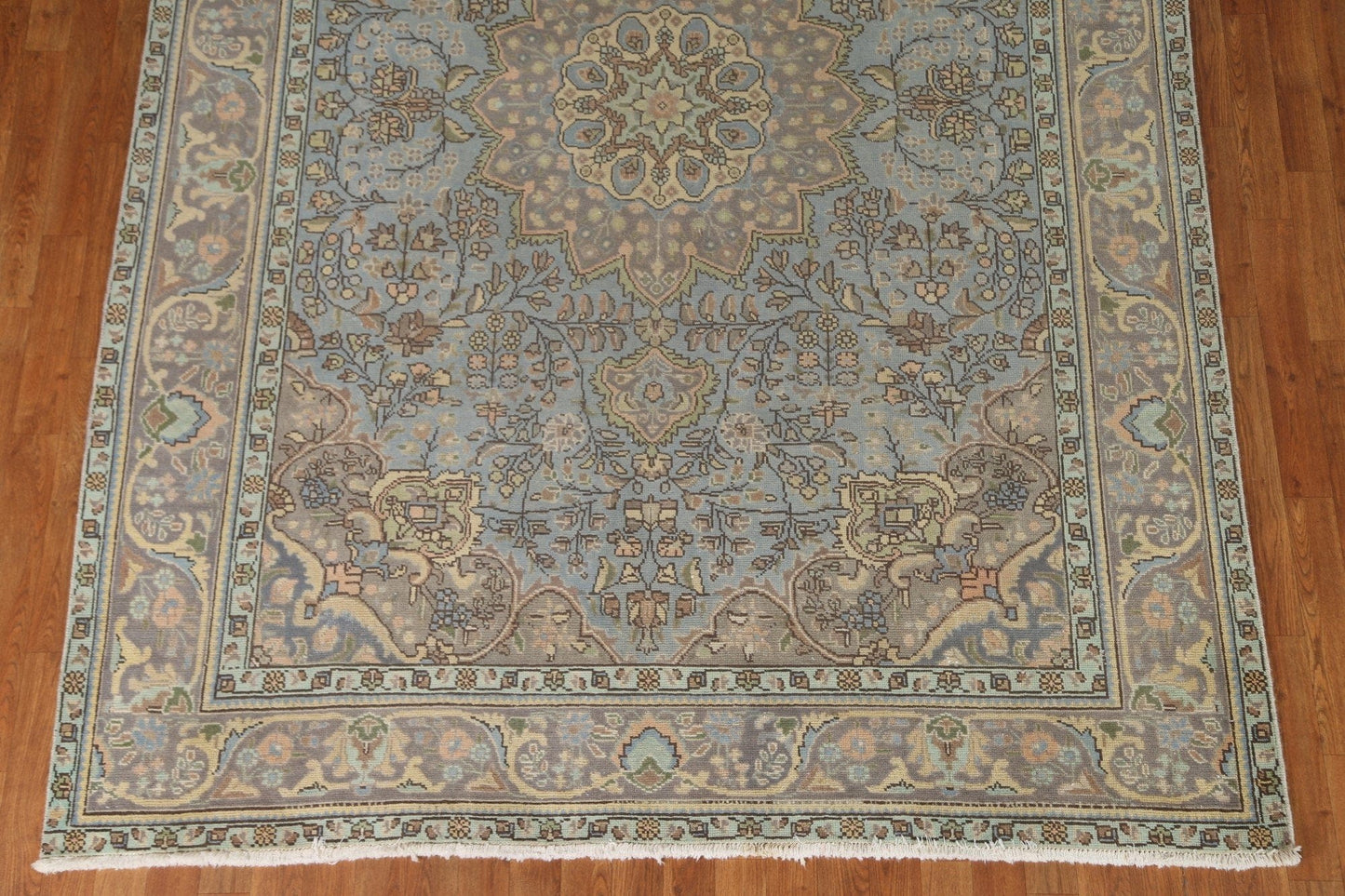 Distressed Over-Dyed Tabriz Persian Area Rug 7x9