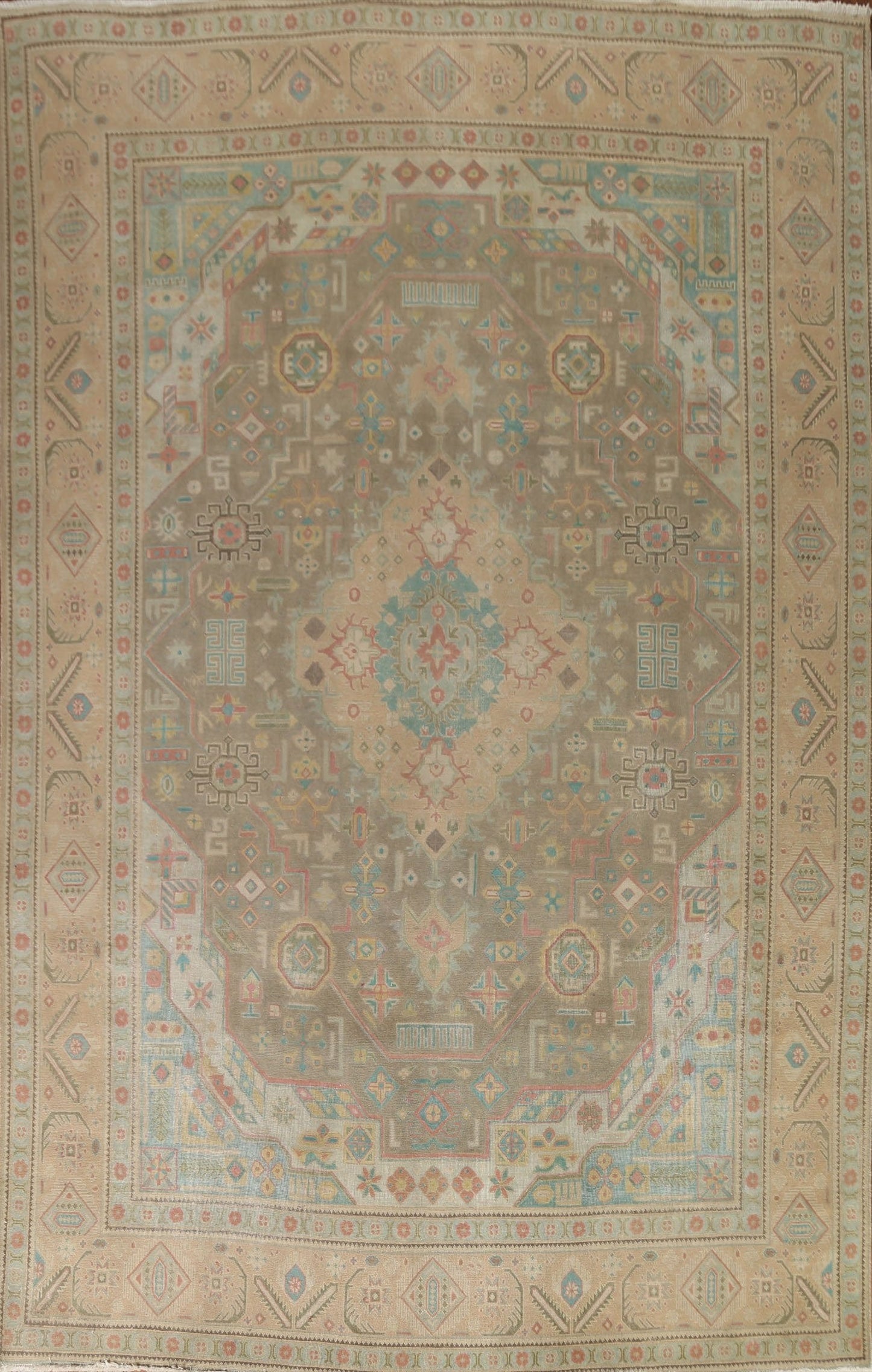 Distressed Over-Dyed Tabriz Persian Area Rug 10x13