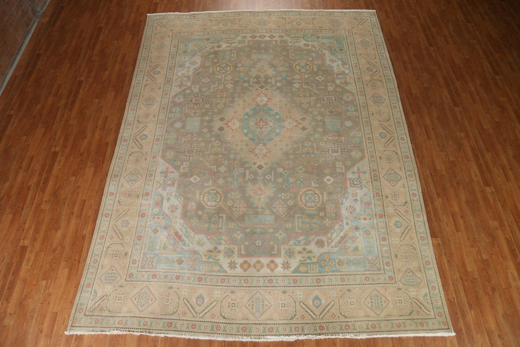 Distressed Over-Dyed Tabriz Persian Area Rug 10x13