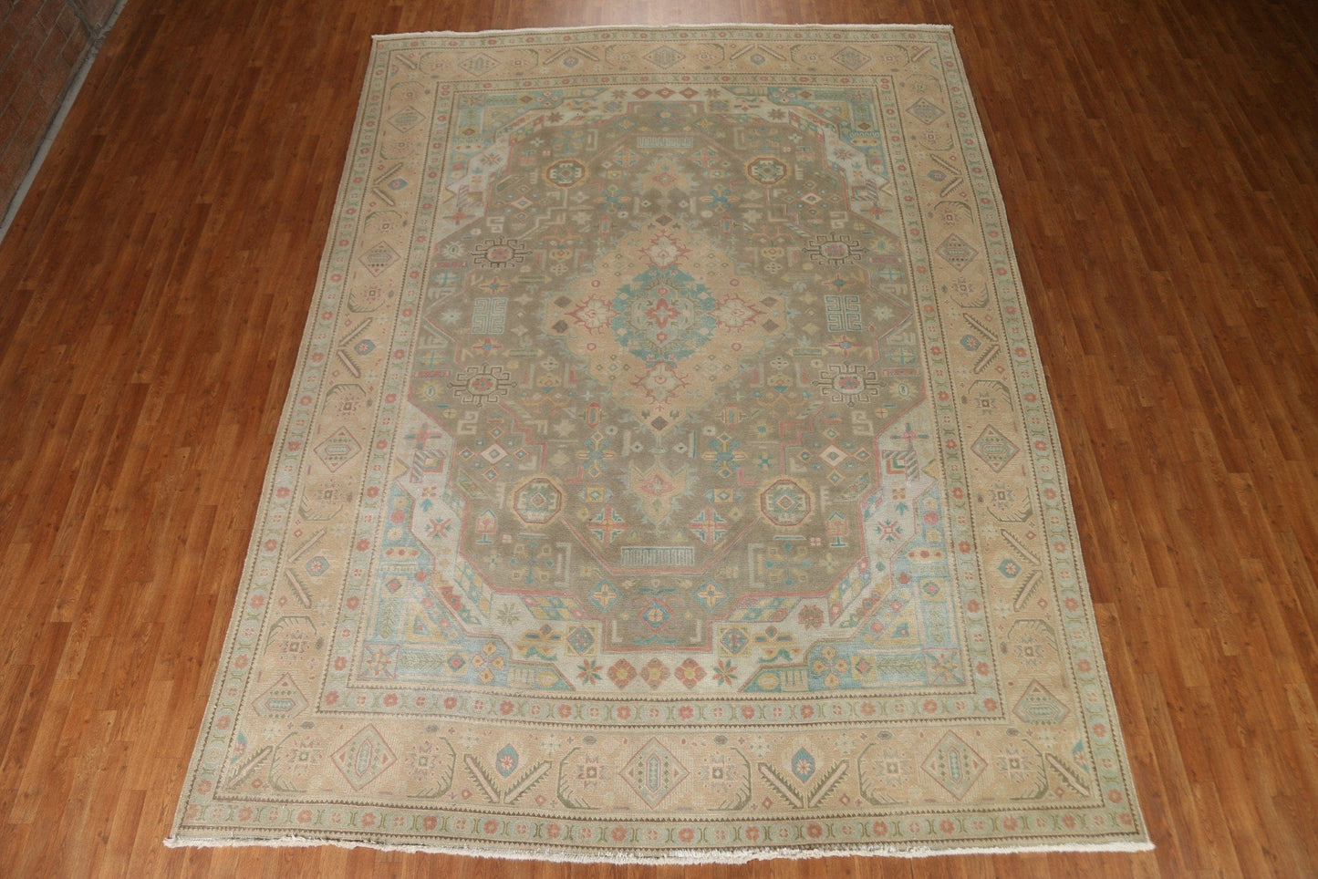 Distressed Over-Dyed Tabriz Persian Area Rug 10x13