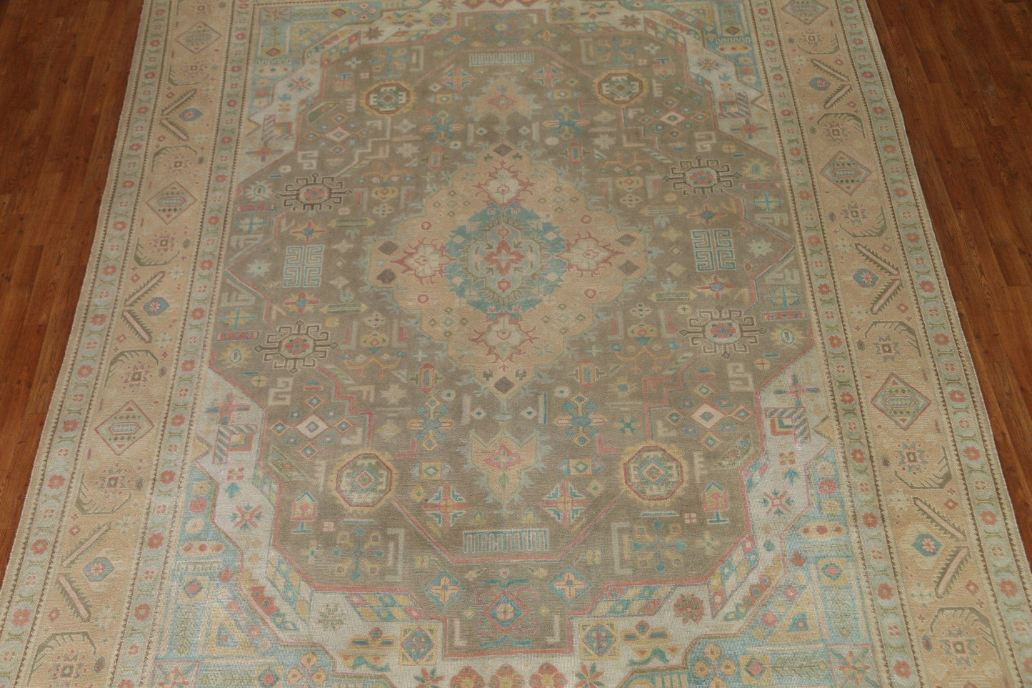 Distressed Over-Dyed Tabriz Persian Area Rug 10x13