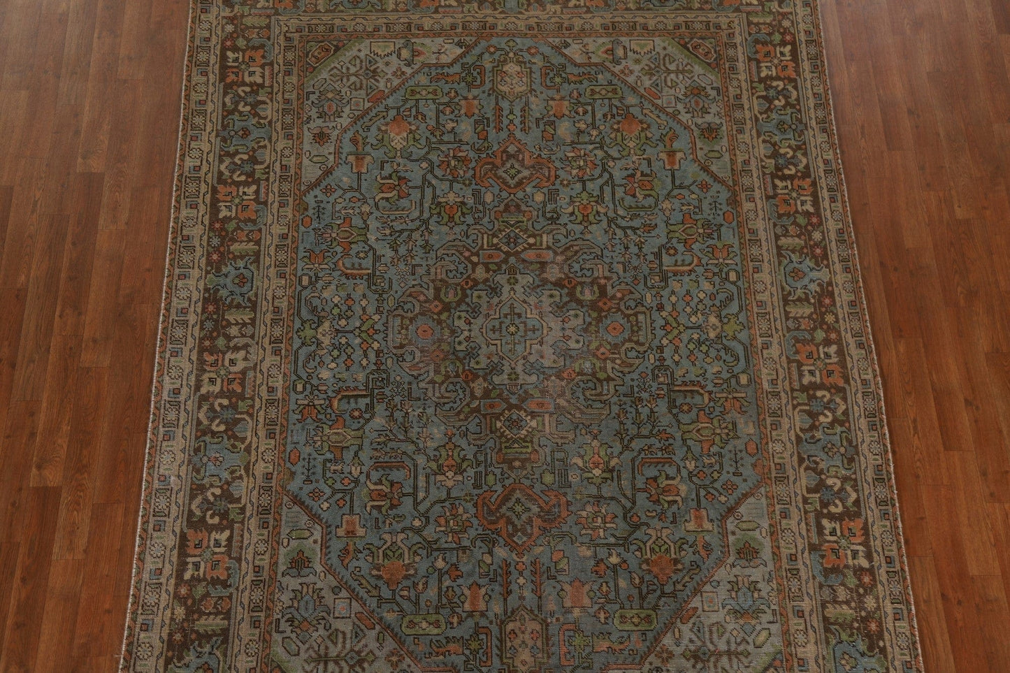 Distressed Over-Dyed Tabriz Persian Area Rug 7x9