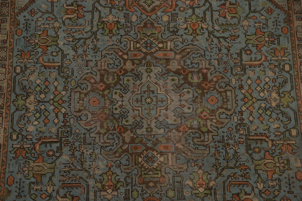 Distressed Over-Dyed Tabriz Persian Area Rug 7x9